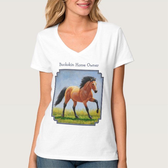 Running Wild Buckskin Horse T-Shirt (Vorderseite)