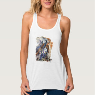 Running Wild Horse, Aquarellmalerei Drucktank Tank Top