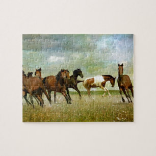 Running Wild Horses - Vintage kreative Kunst Puzzle