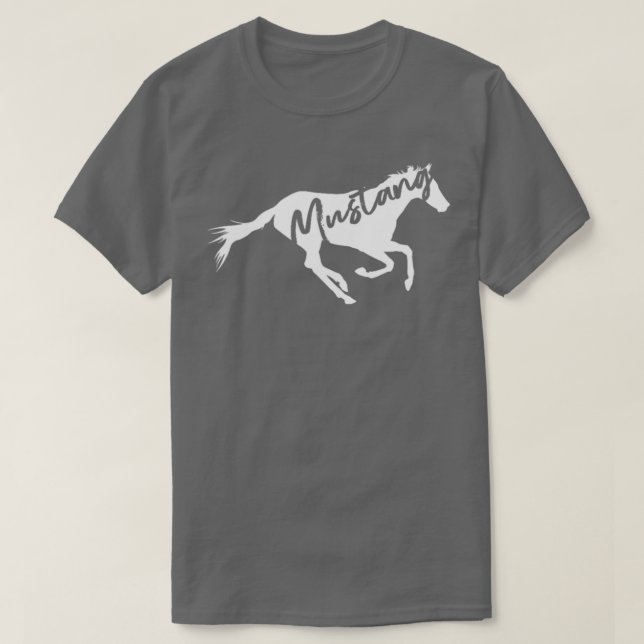 Running Wild Mustang Horse Breed Lover Silhouette  T-Shirt (Design vorne)