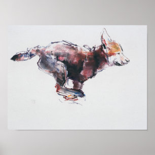 Running Wolf Poster