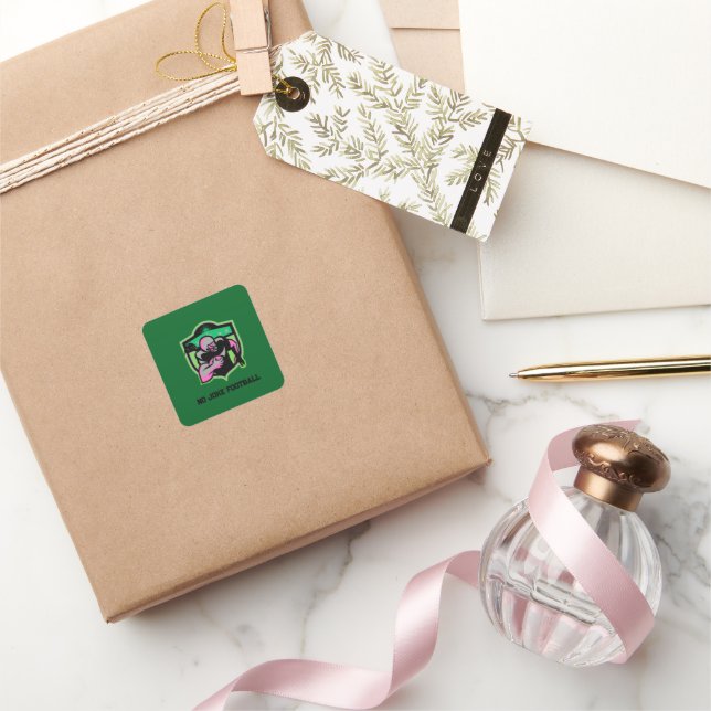 RunningBack Quadratischer Aufkleber (Schenken)