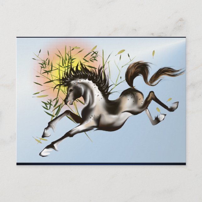 Runnung Horse Postcard Postkarte (Vorderseite)