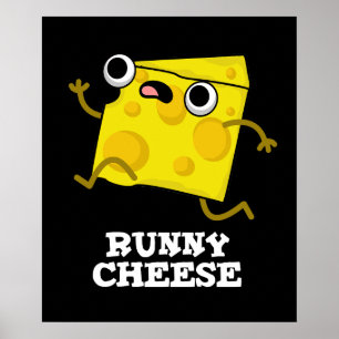 Runny Cheese Funny Food Pub Dark BG Poster