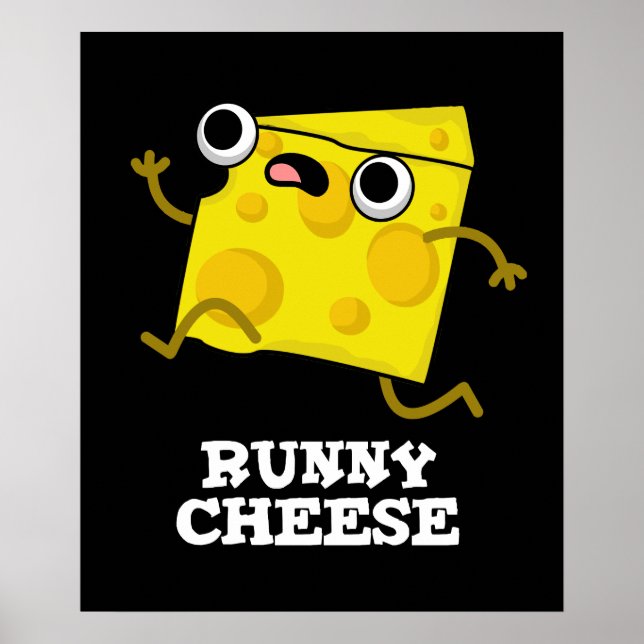 Runny Cheese Funny Food Pub Dark BG Poster (Vorne)