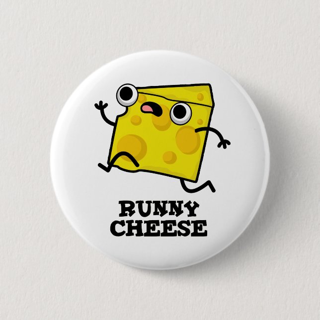 Runny Cheese Funny Food Puff Button (Vorderseite)