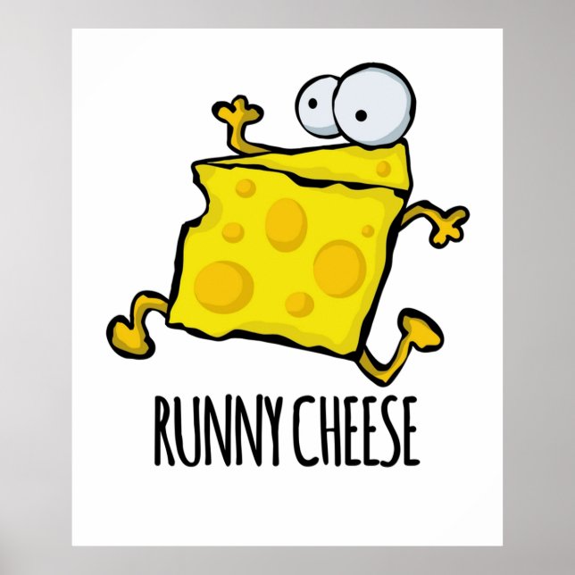Runny Cheese Niedlich Funny Food Puff Poster (Vorne)