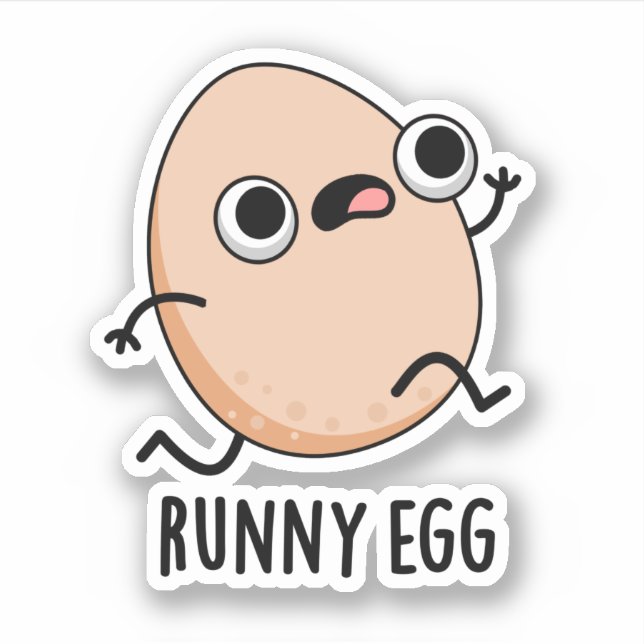 Runny Egg Funny Running Egg Puff Aufkleber (Vorderseite)