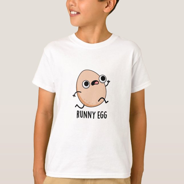 Runny Egg Funny Running Egg Puff T-Shirt (Vorderseite)