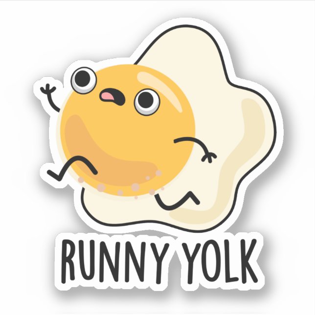 Runny Yolk Funny Food Egn Pun Aufkleber (Vorderseite)