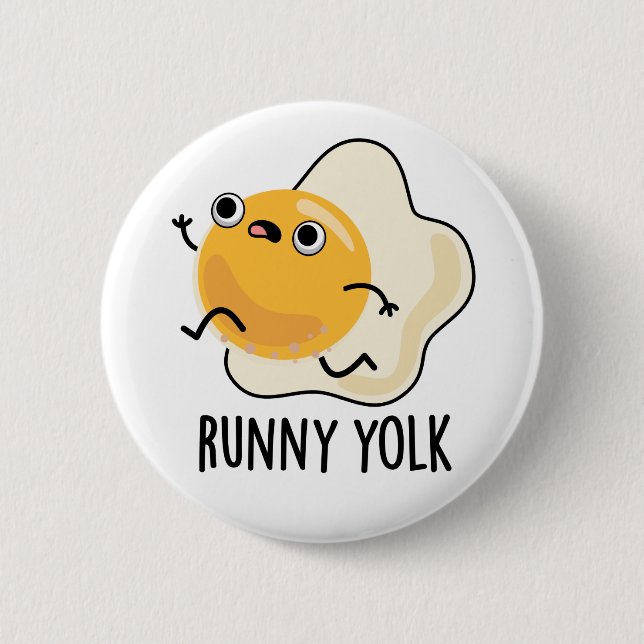 Runny Yolk Funny Food Egn Pun Button (Vorderseite)