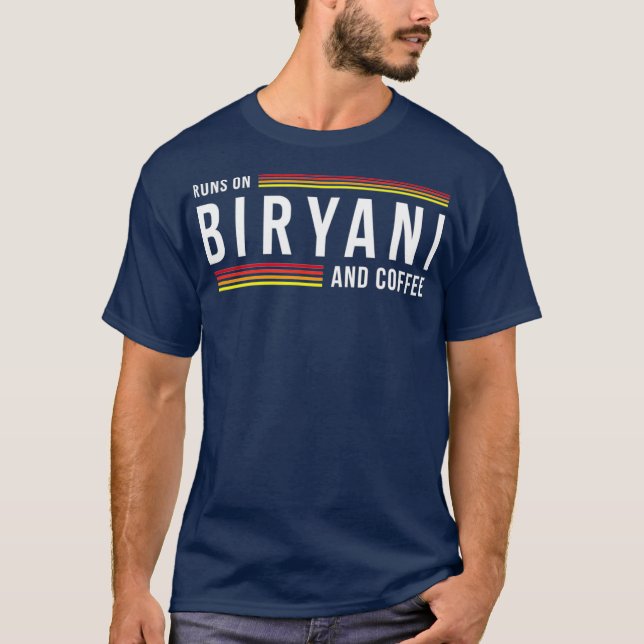 Runs auf Biryani und Coffee Funny Cool Retro T-Shirt (Vorderseite)