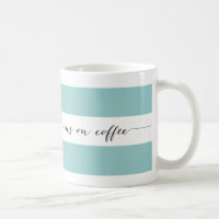 Runs auf Kaffee gestreift Tasse, Aqua