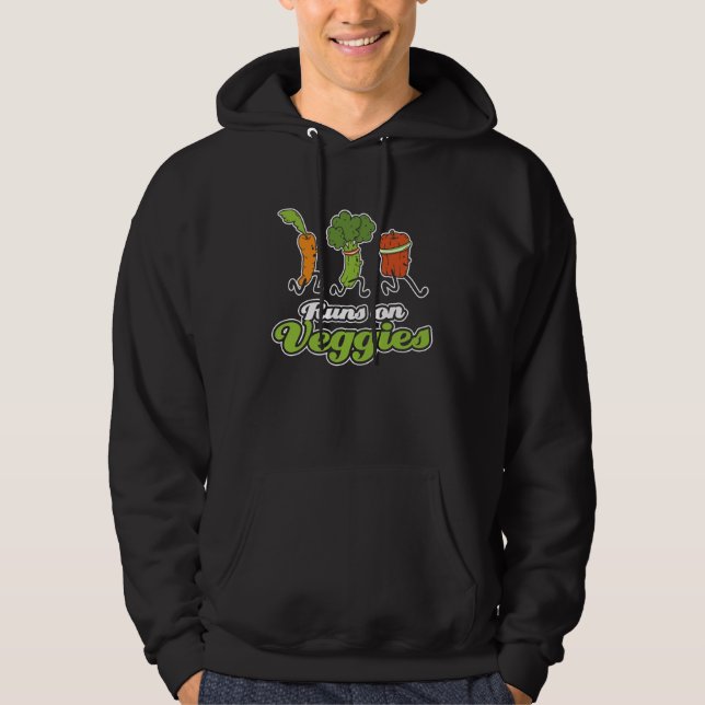 Runs auf Veggies Hoodie (Vorderseite)