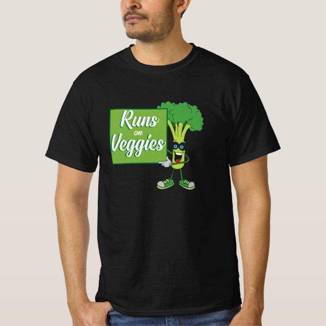 Runs auf Veggies T-Shirt (Vorderseite)