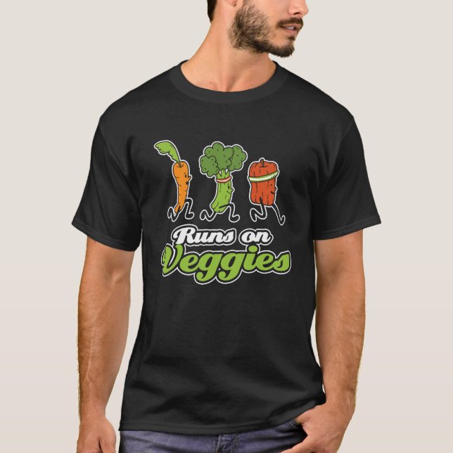Runs auf Veggies T-Shirt (Vorderseite)
