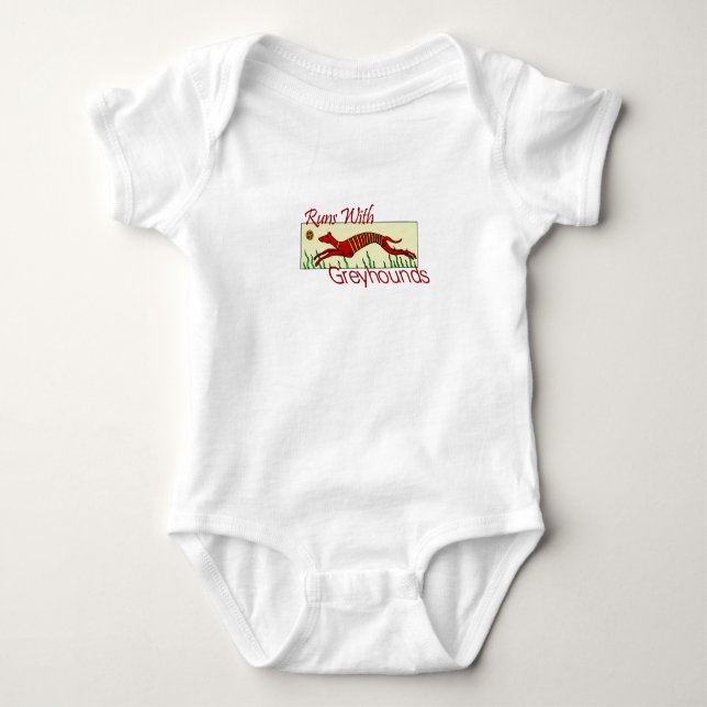 Runs mit Greyhounds Baby Bodysuit Strampler (Vorderseite)