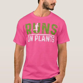 Runs On Plants Vegan Runner Vegetarian Running Mar T-Shirt
