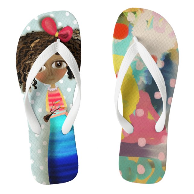 Rupydetequila Art - Puppe und Abstrakt Flip Flops (Fußbett)