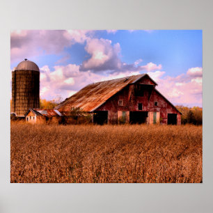 Rural America Stall Scene Poster