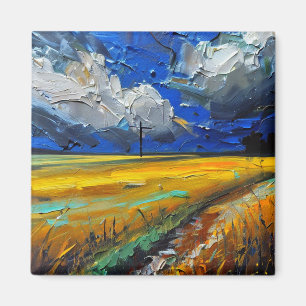 Rural Blue Sky Nature Art Magnet