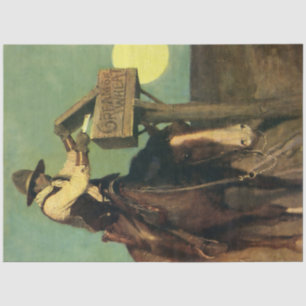 „Rural Delivery“ Western Art von NC Wyeth Seidenpapier