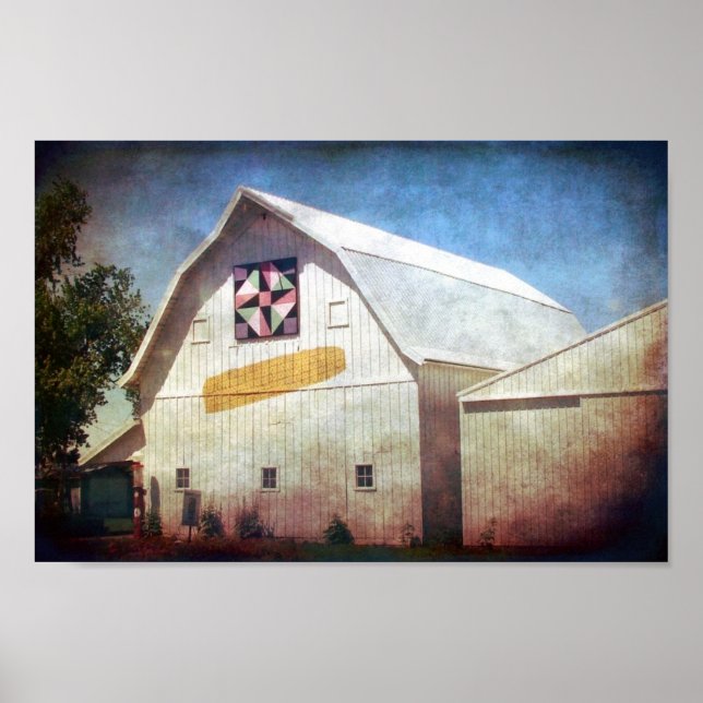 Rural Iowa Barn Corn and Quilt Poster (Vorne)