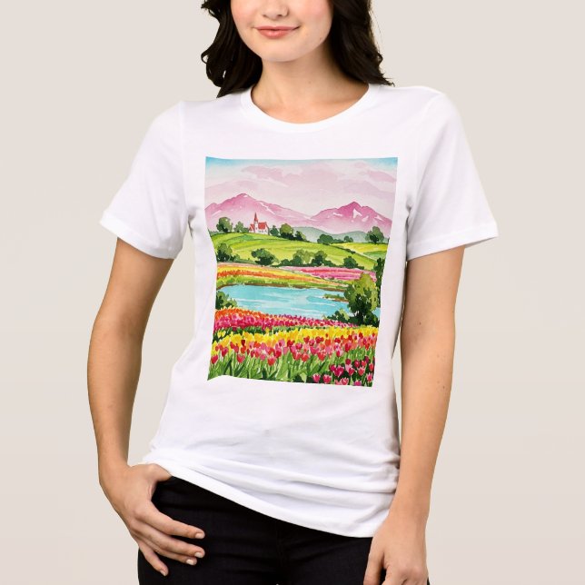 Rural landscape Tri-Blend shirt (Vorderseite)