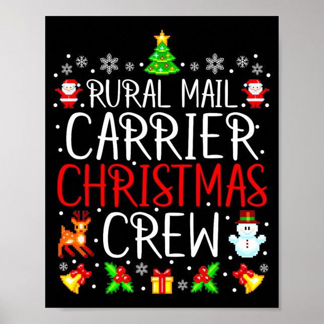 Rural Mail Carrier Christmas Crew Matching Xmas Ma Poster (Vorne)