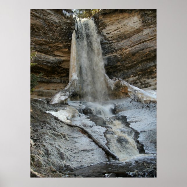 Rural Michigan Waterfall Print Poster (Vorne)