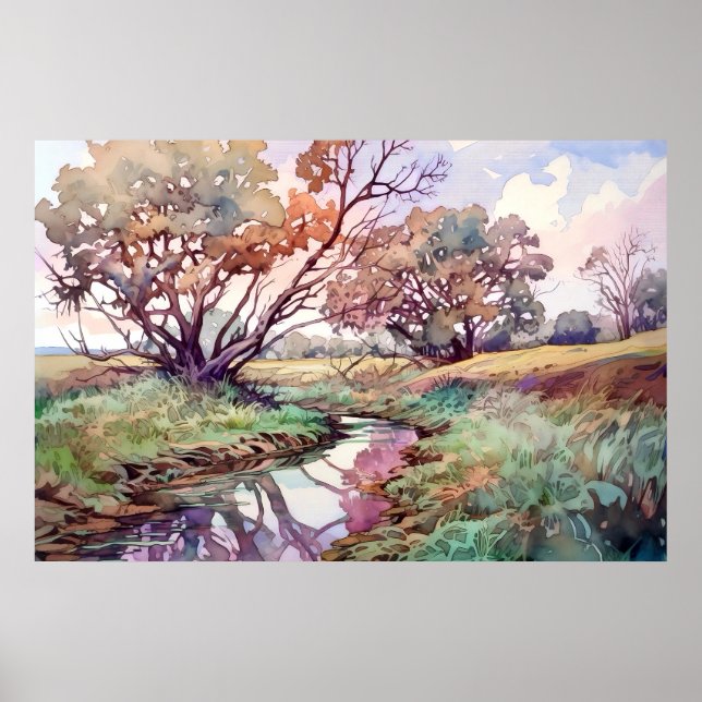 Rural River Wcolor Poster (Vorne)