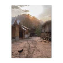 Rural Riverside Village am Mekong River, Laos