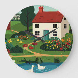 Rural town große wanduhr