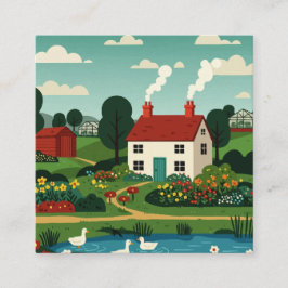 Rural town quadratische visitenkarte