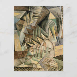 Rush Hour, New York by Max Weber, Vintage Cubism Postkarte