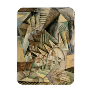 Rush Hour, New York von Max Weber, Vintage Kubismu Magnet
