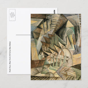 Rush Hour, New York von Max Weber, Vintage Kubismu Postkarte