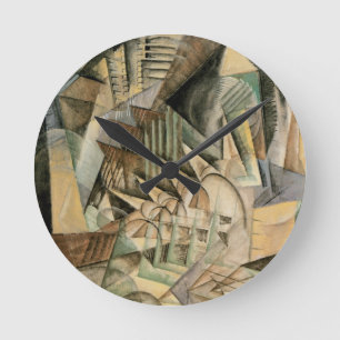 Rush Hour, New York von Max Weber, Vintage Kubismu Runde Wanduhr