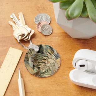 Rush Hour, New York von Max Weber, Vintage Kubismu Schlüsselanhänger