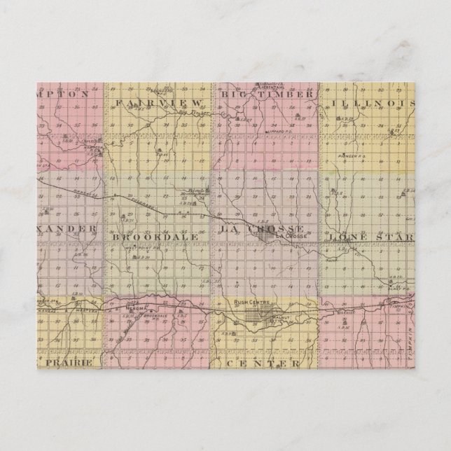 Rush Landkreis, Kansas Postkarte (Vorderseite)