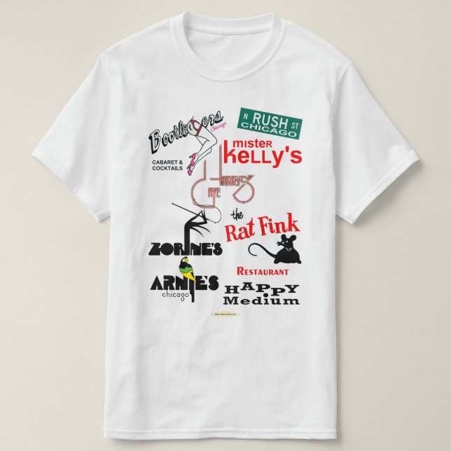 Rush Street, Chicago Nightclubs T-Shirt (Design vorne)