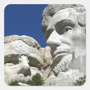 Rushmore-Detail Quadratischer Aufkleber