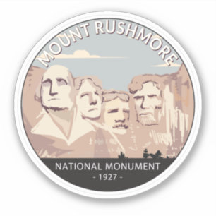 Rushmore National Monument Retro Circle Aufkleber