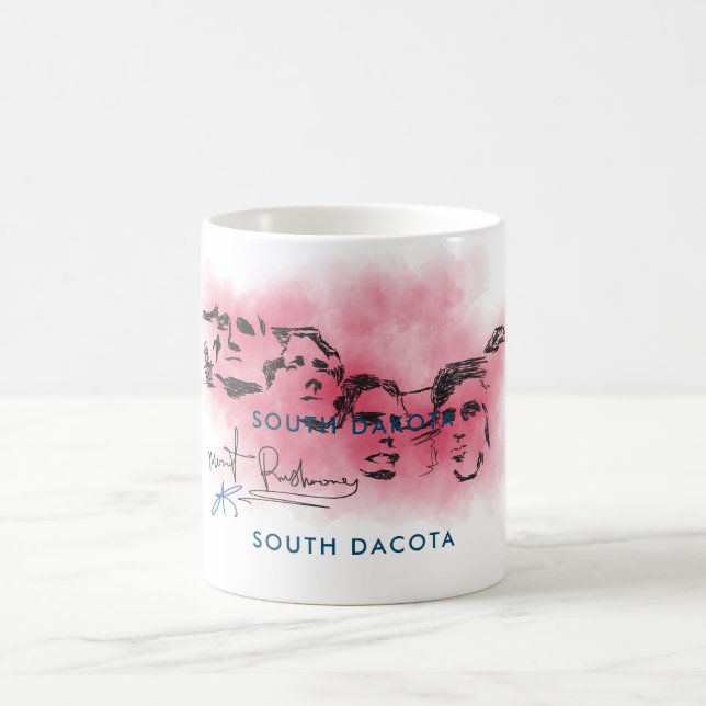 Rushmore South Dacota National Memorial Zeichn Co Kaffeetasse (Mittel)