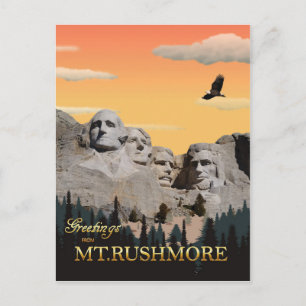 Rushmore, South Dakota Postcard Postkarte