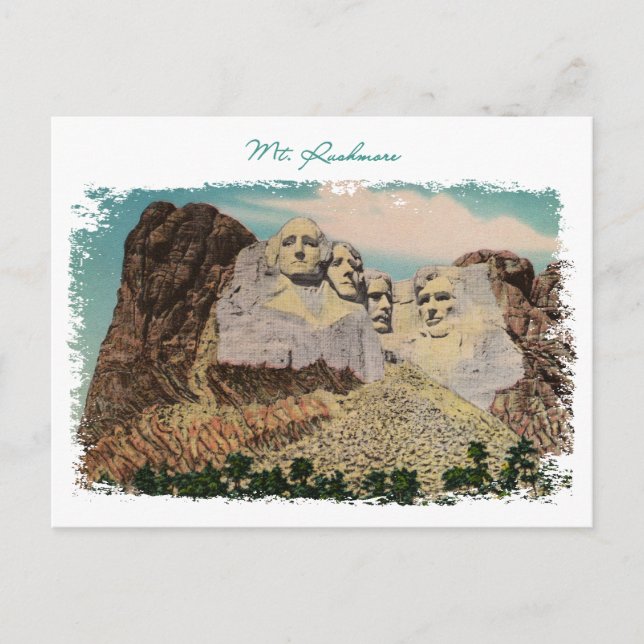 Rushmore Vintage Postkarte (Vorderseite)