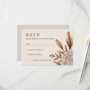 Rusic Elegance Floral Wedding RSVP Response-Karte Karte