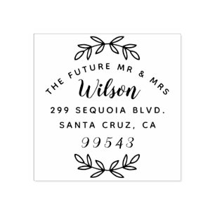 Rusic Script The Future Mr. & Mrs. Rücksendeadress Gummistempel