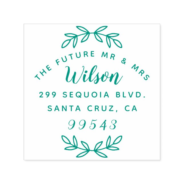 Rusic Script The Future Mr. & Mrs. Rücksendeadress Permastempel (Design)