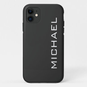 Russ Schwarz Solid Color Minimalistischer Name Case-Mate iPhone Hülle